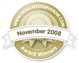 November 2008 - Reseller Hosting Award Winner from DedicatedServerdir.com